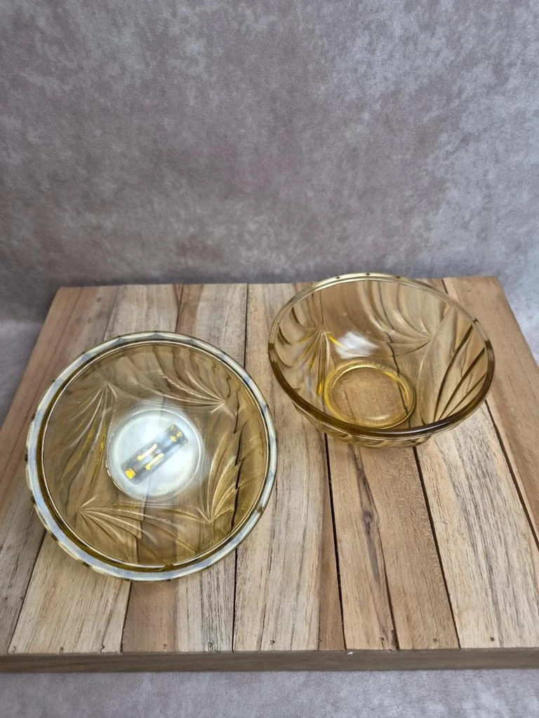 Vintage amber glass candy dish Made in France – photo 3